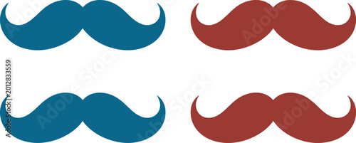 Bilde på lerret Colorful mustache collection a vibrant display of facial hair styles in red and
