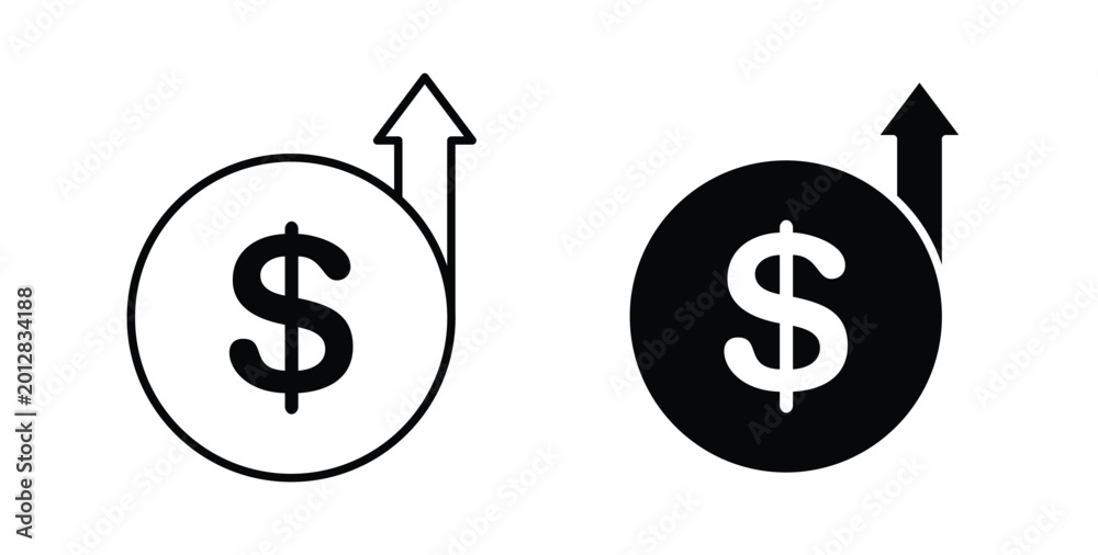 Obraz premium Cost increase icon linear pack. Editable solid icons