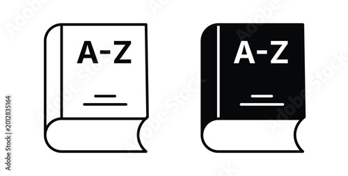 Foto Dictionaries icon linear pack. Editable solid icons