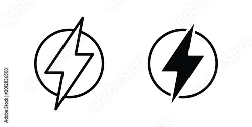 Tableau sur toile Energy icon linear pack. Editable solid icons