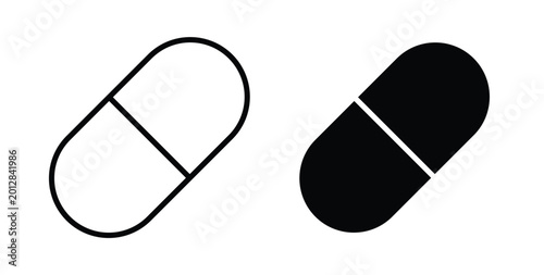 Bild auf Leinwand Painkiller icon linear pack. Editable solid icons