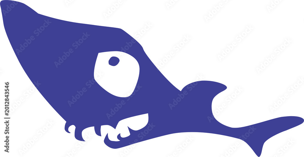 Fototapeta premium funny cartoon shark