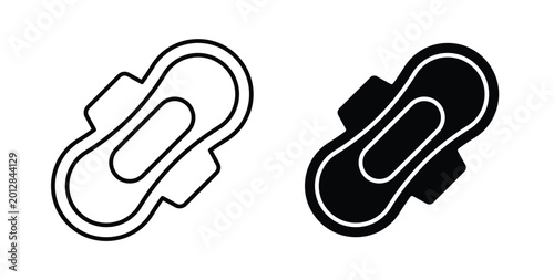Bilde på lerret Sanitary napkin icon linear pack. Editable solid icons