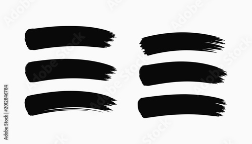 Tableau sur toile Black brush strokes vector illustration isolated on white background