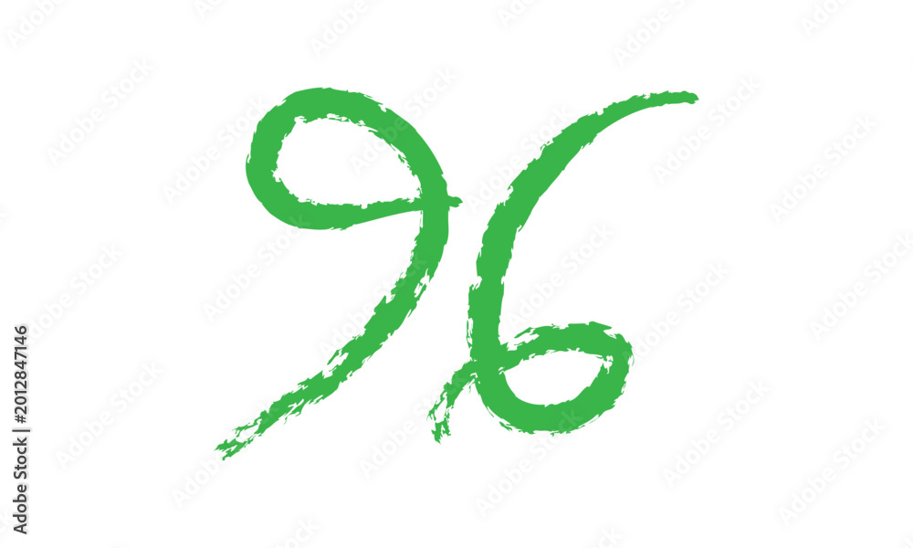 Fototapeta premium abstract simple green brush number 96 icon design.