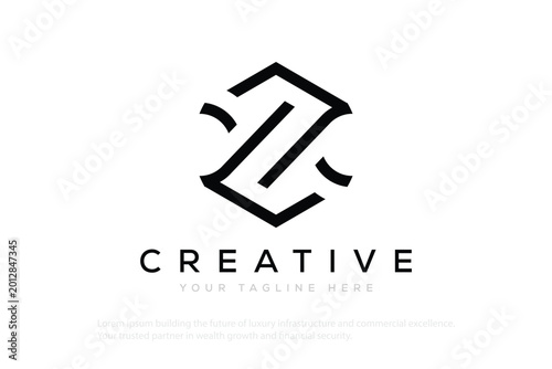 infinity Z sign logo design element. vector flat design illustration