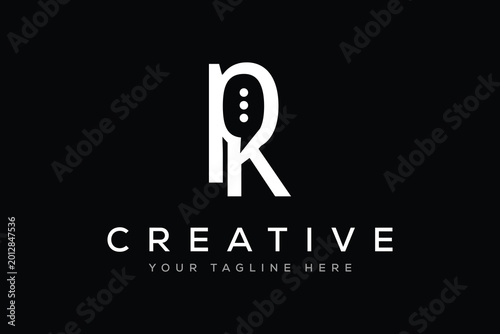 Letter pk logo SMS design element vector flat design illustration