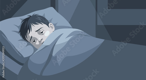 A Young Person Lying In Bed Unable To Sleep, Displaying Feelings Of Exhaustion.
