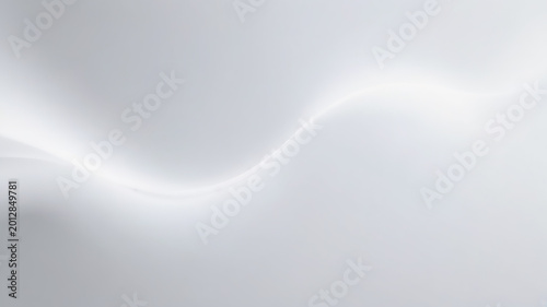 Abstract White Wave Curve with Soft Subtle Glow in Minimalist Studio Lighting