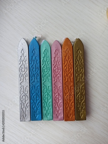 Wax Sealing Wax Sticks with Ornate Design for Crafts and Invitations in Assorted Colors