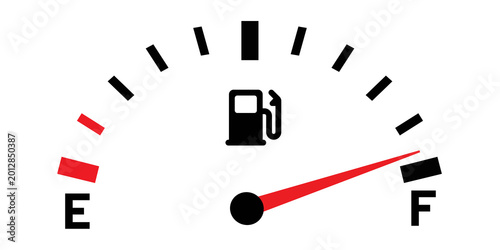 Tableau sur toile Illustrazione  di icone di segnalazione carburante per spie del cruscotto auto