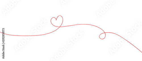 abstract simple red heart line design vector illustration.