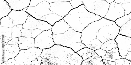Foto Abstract monochrome cracked ground texture with rough dry earth fissures and dis