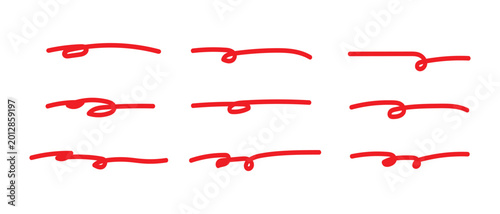 abstract simple red underline design vector.