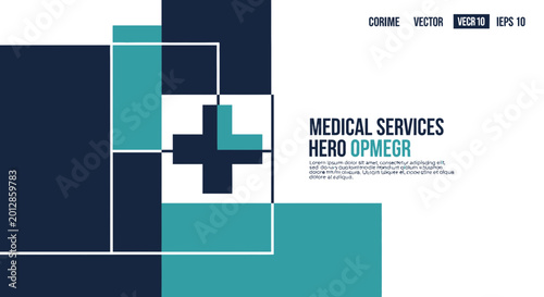 Abstract Medical Illustration with Cross, Healthcare and Design Elements