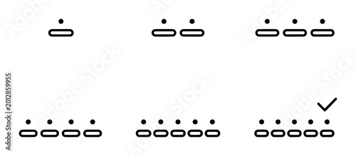 Tableau sur toile Minimalist user capacity icons, black line vector set of group size indicators,