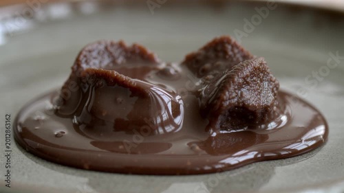 The chocolate keeps tact and flows down