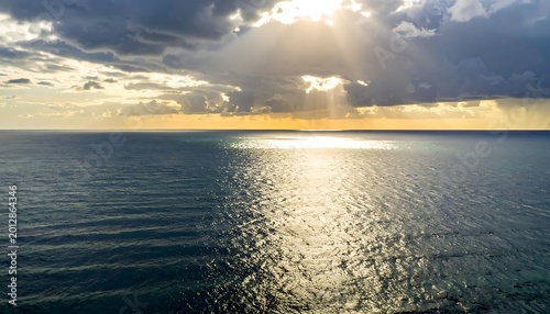 Sun rays over ocean