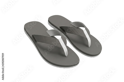 Pair of thong sandals isolated for flip flop footwear branding mockup