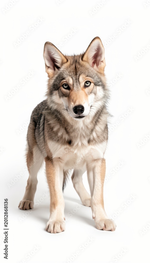Obraz premium Wild Wolf Portrait Isolated on White Background