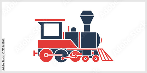 Bild auf Leinwand Stylized Steam Locomotive