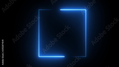 live streaming neon text frame animation. Neon red glowing rectangle transition animation loop neon rectangle,
Looping animation of a glowing neon rectangle frame with electric flickering effects.