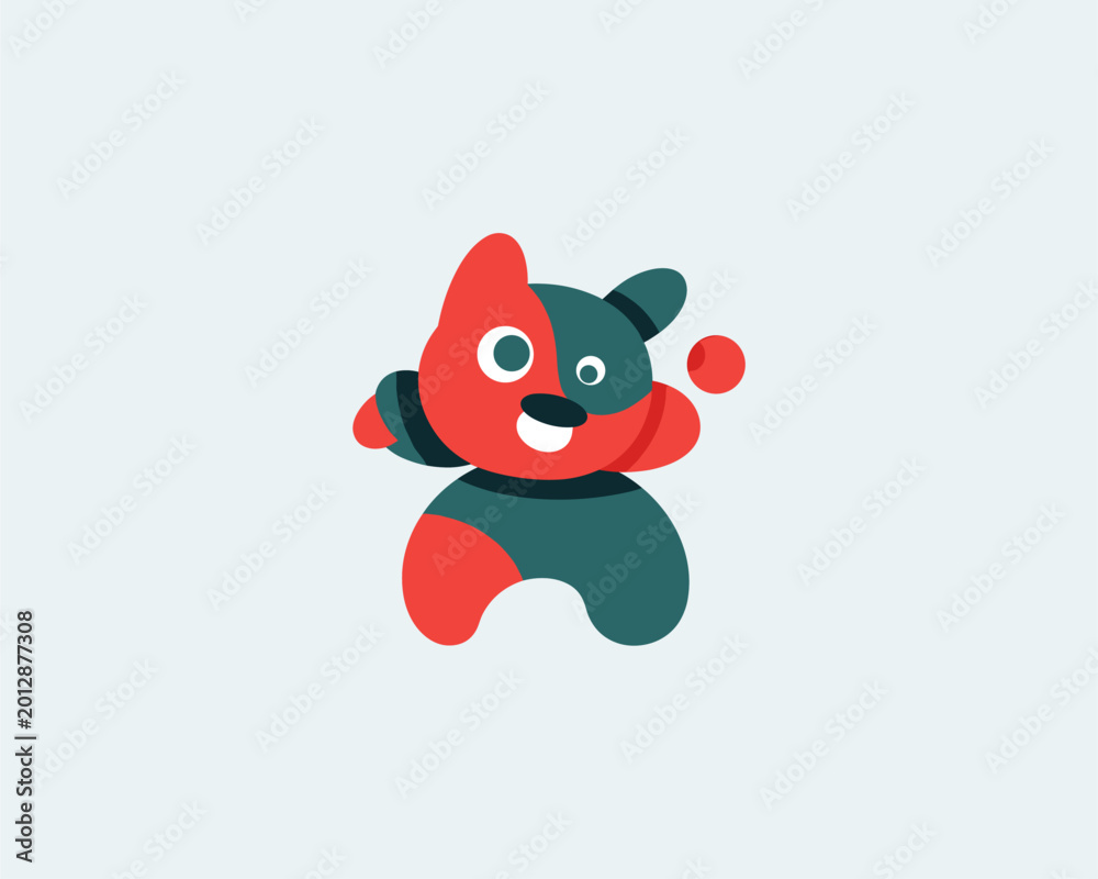 Fototapeta premium Playful Cartoon Character Dancing in a Cheerful Environment - Fun Digital Illustration