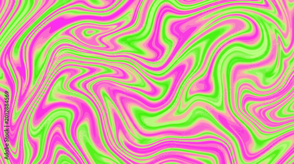 Fototapeta premium Vibrant pink and lime abstract swirl pattern texture—neon colorful background for design, art, and digital media