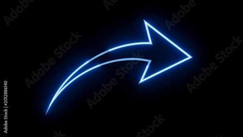 A glowing blue lightning icon and 3d arrow design set on a black background featuring a digital vector illustration of a business graph symbol with a flash of light