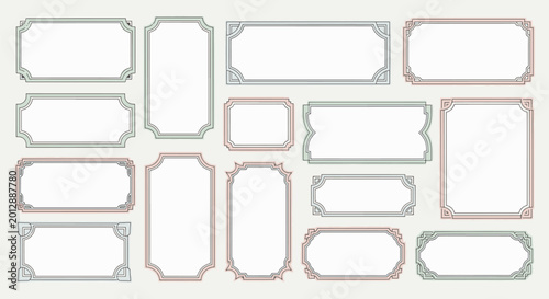 Vintage Elegant Decorative Border Set with Geometric Frame Elements