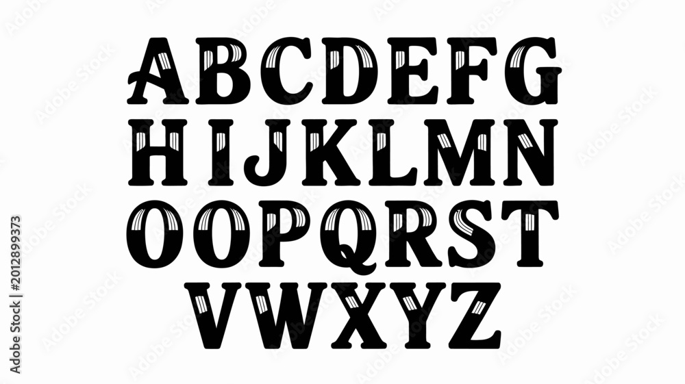 Obraz premium Stylized alphabet letters a to z bold serif typeface on a white background high quality professional