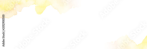 Soft Yellow Watercolor Corner Banner Background with Large Copy Space
