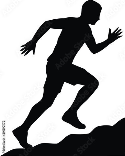 Photography Man Running on Uneven Terrain SilhouetteMan Running on Uneven Terrain Silhouette