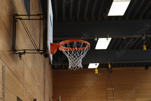 Basketball hoop in the gym