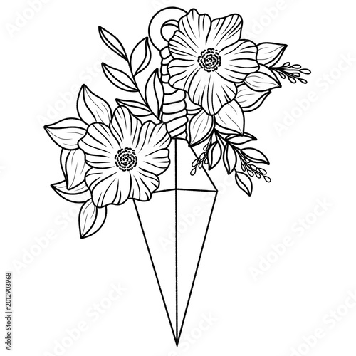 bouquet of flowers knife