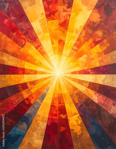 Vibrant Sunburst Abstract Background Texture.