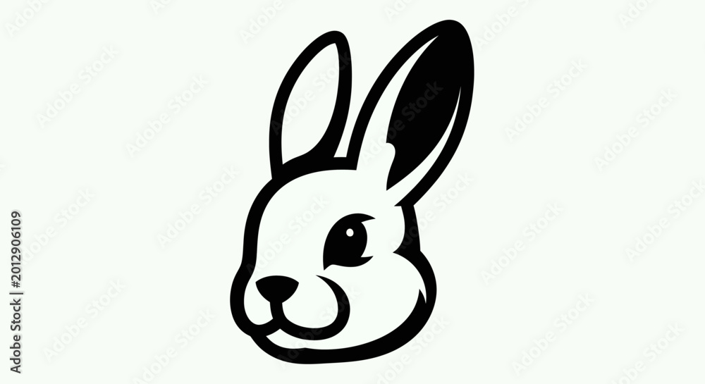 Obraz premium Rabbit head illustration on white background