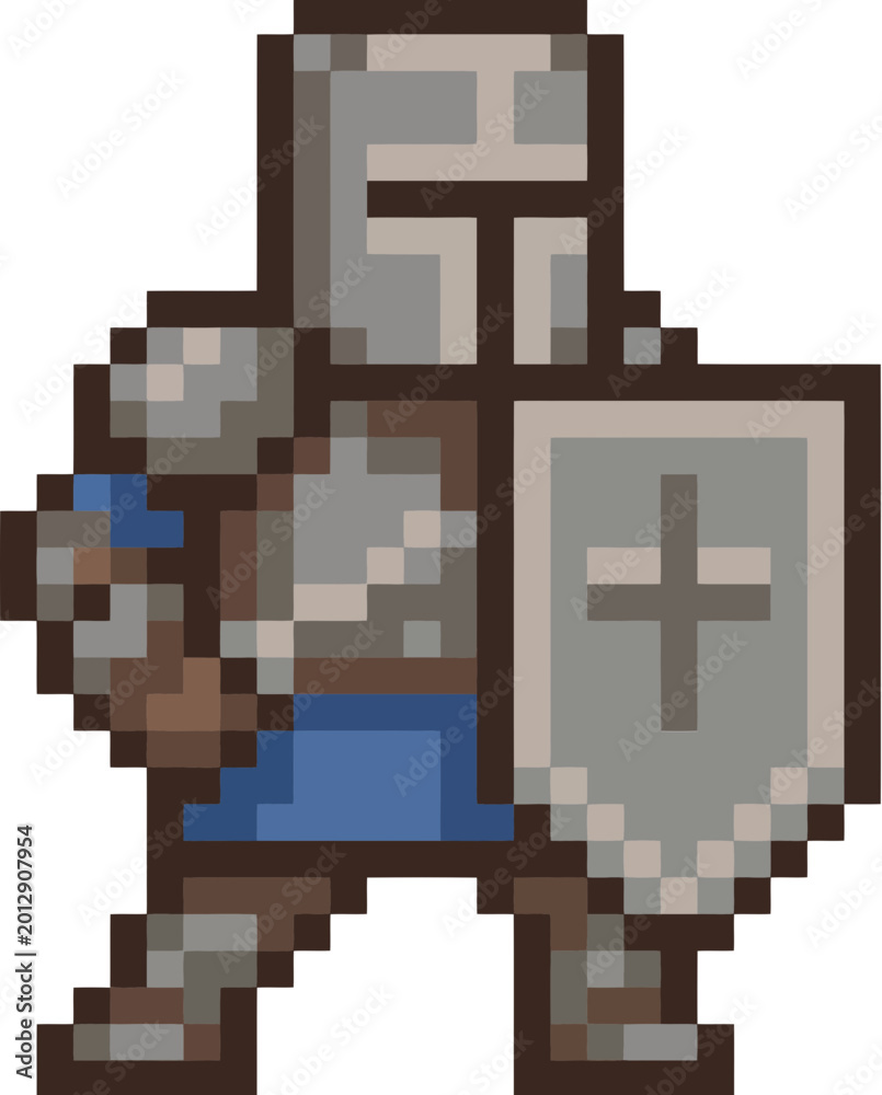 Obraz premium Medieval knight in armor standing.