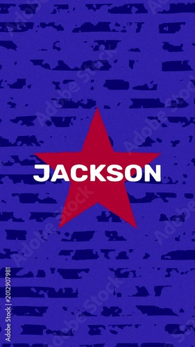 Jackson text - United States USA Colors Effect Glitch