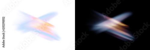 Foto Blue holographic light leak flare cross streak overlay transparent png