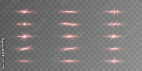 Εκτύπωση καμβά Crimson neon line bundle with smooth curves and airy light trails