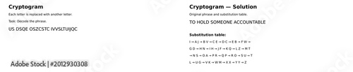 Fotografi Cryptogram puzzle with letter substitution cipher
