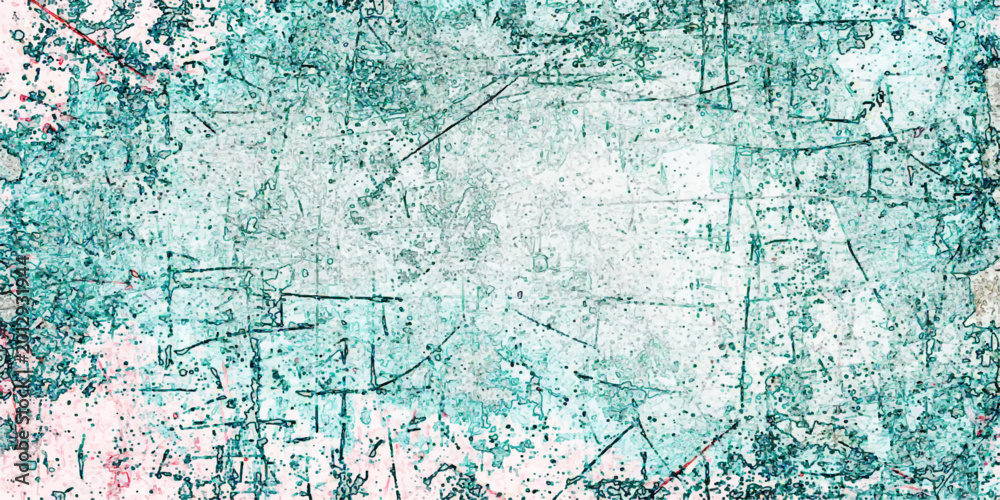 Fototapeta premium Blue grunge art design with a textured paint pattern on an old wall backdrop creates a decorative paper wallpaper for a Christmas card.