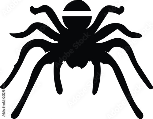 Tableau sur toile Spider silhouette graphic with black and white