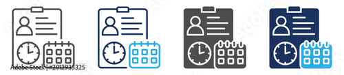 Cuadro en lienzo probationary employee icon set multi concept