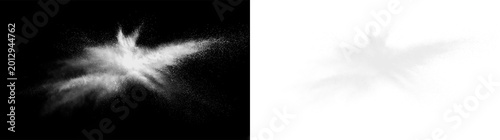 Tableau sur toile White dust particle sprite impact effect with misty edges on clear background sh