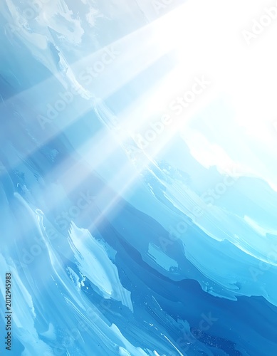Sunbeams on blue water