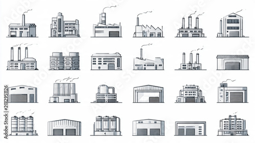Quadro su tela Industrial Buildings and Factory Structures.