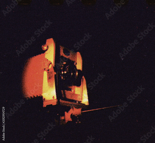 Canvas-taulu half plate camera bellow vintage old print halftone