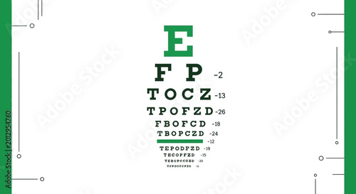 Eye Chart Illustration Against White Background Suggesting Regular Eye Exams or Check ups